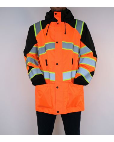 Baudelet reflective jacket with hood and middle zipper