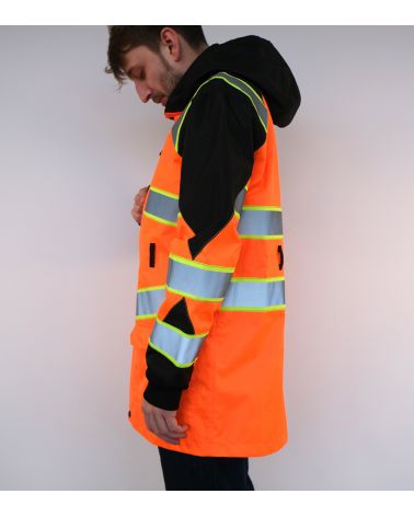 Baudelet reflective jacket with hood and middle zipper