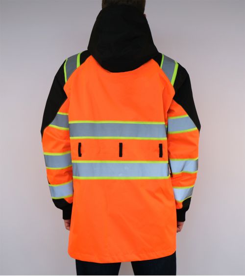 Baudelet reflective jacket with hood and middle zipper