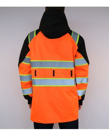 Baudelet reflective jacket with hood and middle zipper