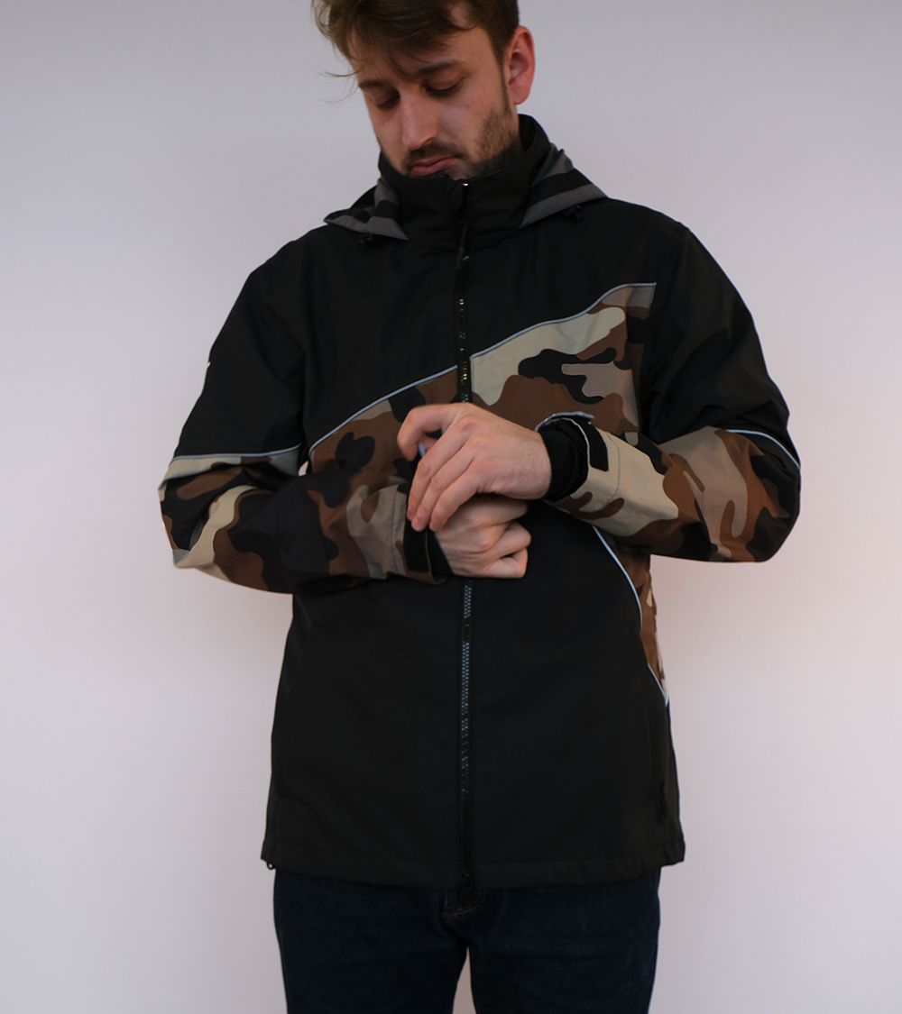 Cycling windproof, breathable, waterproof jacket with camouflage fabric