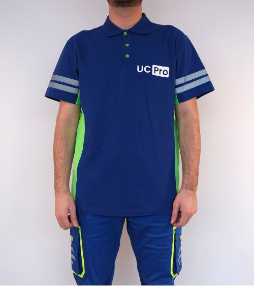 Polo t-shirt short sleeves, with reflective bands on the sleeves